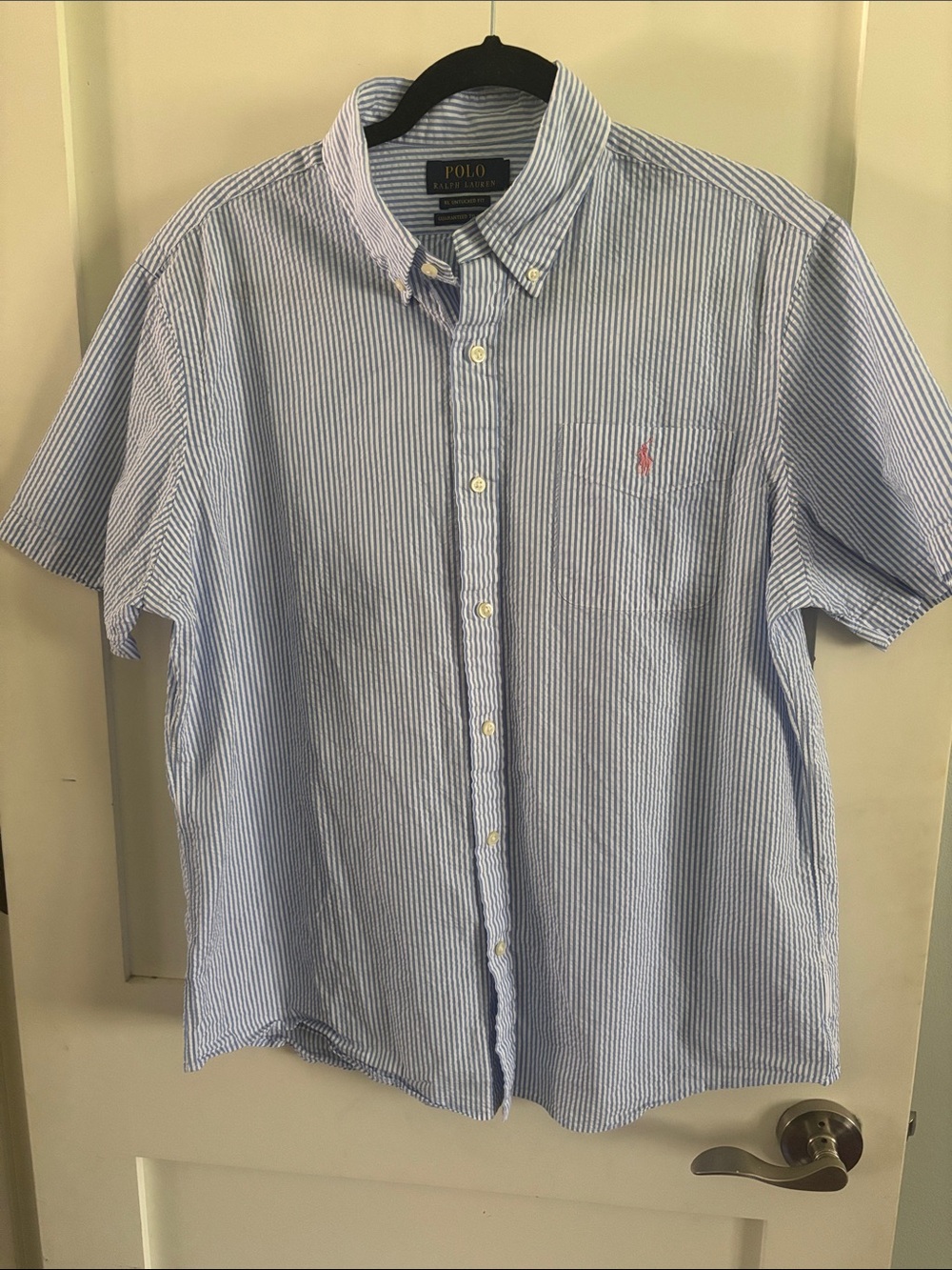 Polo by Ralph Lauren Blue & White Striped Short-Sleeve Oxford